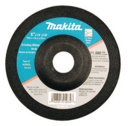 MAKITA Depressed Center Grinding Wheels, 4 in, 5/8 in Arbor, 24 Grit, 13,700 rpm