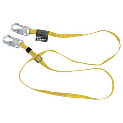 HONEYWELL MILLER Adjustable Web Lanyard, 6 ft, Harness; Anchorage Connection, 310lb Cap, Yellow