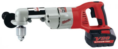 MILWAUKEE ELECTRIC TOOLS V28 Cordless Right Angle Drill Kits, 1/2 in Chuck, 1,081 in lb Torque