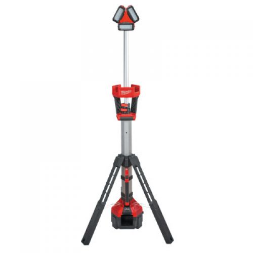 MILWAUKEE ELECTRIC TOOLS M18 ROCKET LED Tower Light/Charger (Tool Only), 18 V, 3,000 Lumens, Red/Gray