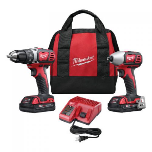 MILWAUKEE ELECTRIC TOOLS M18 Cordless Combo Kits, Compact Drill/Driver; Compact Impact