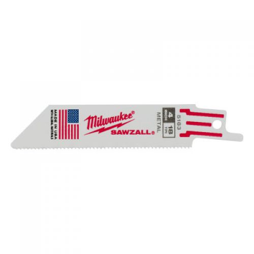 MILWAUKEE ELECTRIC TOOLS Thin Kerf SAWZALL Blades, 4 in x 3/4 in, 18 TPI,  1/2 in Universal, Most Metals