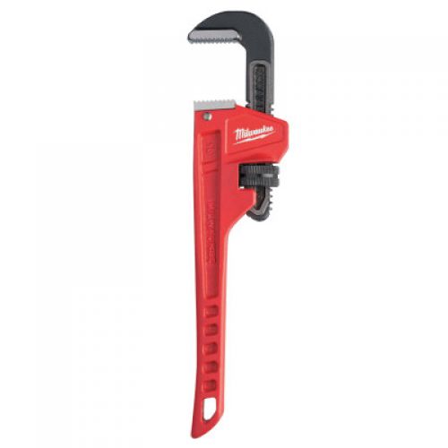 MILWAUKEE ELECTRIC TOOLS Pipe Wrench, 10 in Long, Steel
