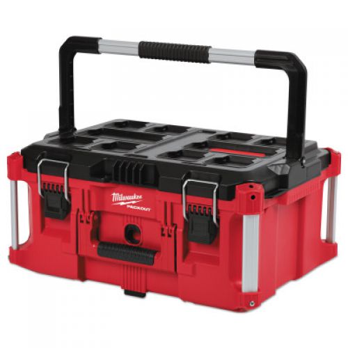 MILWAUKEE ELECTRIC TOOLS PACKOUT Totes, 11 in x 17 in x 20 in, Black/Red