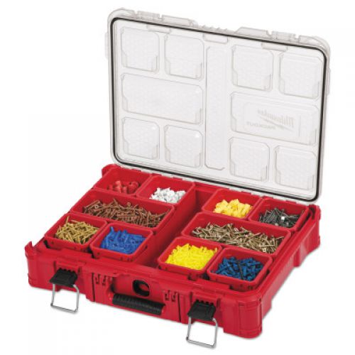 MILWAUKEE ELECTRIC TOOLS PACKOUT Organizers, 15 in x 4.61 in x 4.61 in, Polymer, Black/Red