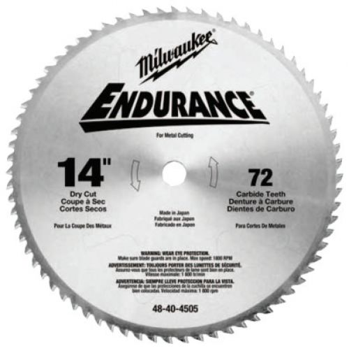 MILWAUKEE ELECTRIC TOOLS Endurance Carbide Circular Saw Blades, 14 in, 72 Teeth