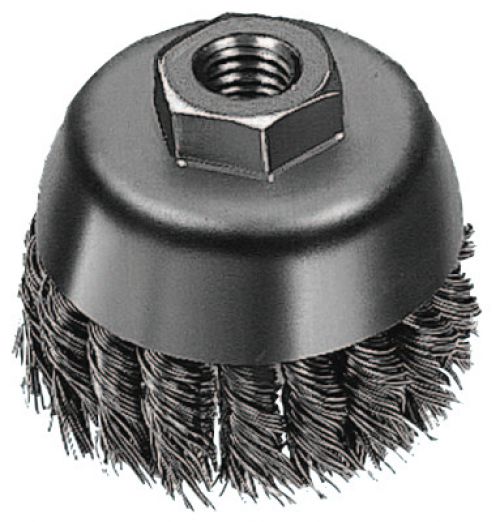 MILWAUKEE ELECTRIC TOOLS Stainless Steel Knot Wire Cup Brushes, 2 3/4 in, 5/8 in - 11, 12,000 rpm