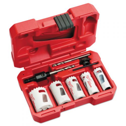 MILWAUKEE ELECTRIC TOOLS 9 Piece General Purpose Hole Dozer Hole Saw Kits, 3/4 in - 1 1/2 in Cut Diam.