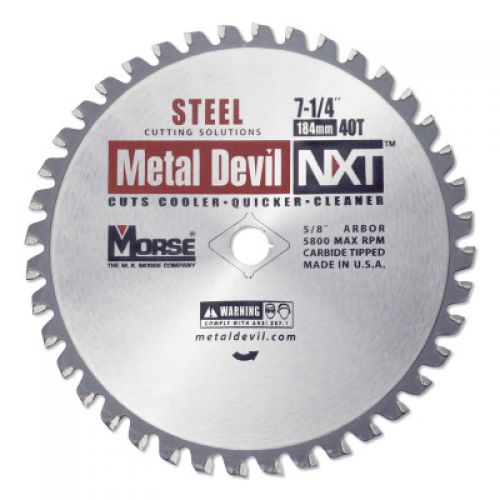 Metal Devil NXT Circular Saw Blades, 7 1/4 in, 5/8 in Arbor, 5,800 RPM, 40 Teeth