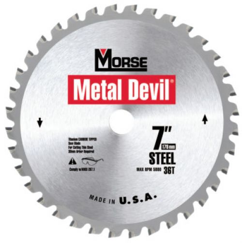 Metal Devil Circular Saw Blades, 7 1/4 in, 5/8 in Arbor, 5,800 rpm, 60 Teeth