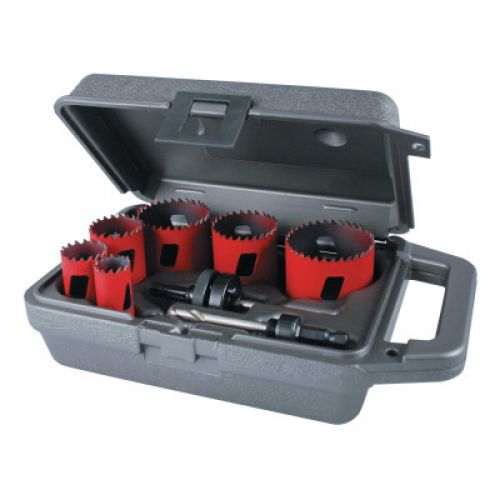 Hole Saw Kit, 9-Pc Electrician's Bi-Metal Hole Saws with Arbors and Case