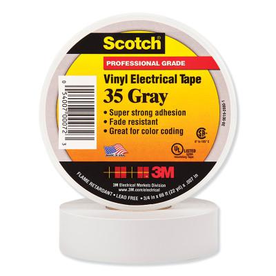 Scotch Vinyl Electrical Color Coding Tape 35, 66 ft x 3/4 in, Gray
