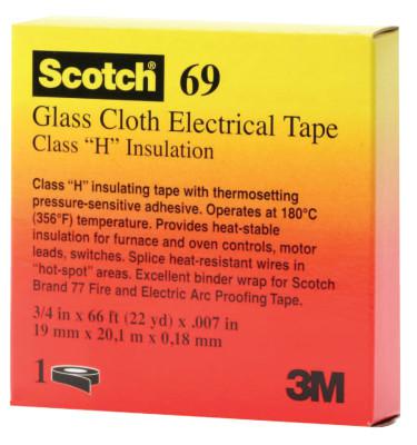 Scotch Glass Cloth Electrical Tapes 69, 66 ft x 0.75 in, White