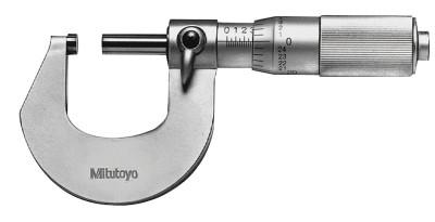 Series 101 Mechanical Micrometers, 1 in-2 in, .0001 in, Friction Thimble