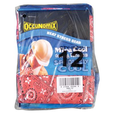 OCCUNOMIX MiraCool Neck Bandanas, 2 in Wide, 34 in Long, Assorted