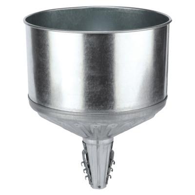 PLEWS Funnels, Tractor Lock-On with Screen, 8 qt, Galvanized Steel