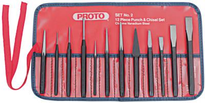 Punch & Chisel Set, English, 8 Punches, 3 Chisels, 1 Pouch