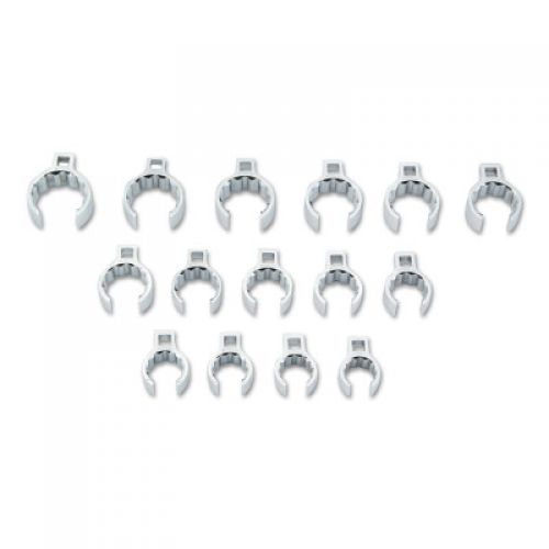 15-Piece Crowfoot Flare Nut Wrench Sets, Inch, 1/2 in Drive