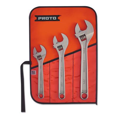 PROTO Clik-StopÂ® 3 Piece Adjustable Wrench Set, 8 in, 10 in, 12 in