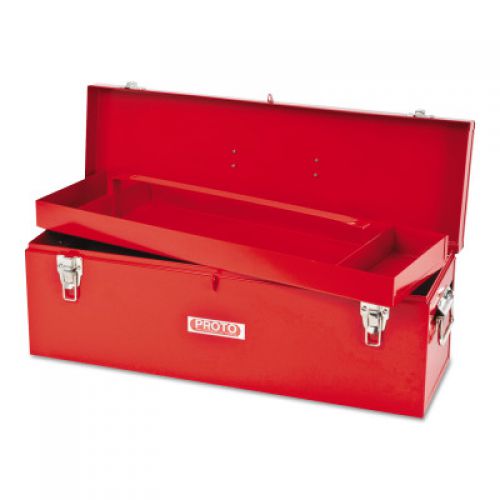 General Purpose Tool Box, Double Latch, 26 in x 8-1/2 in x 9-1/2 in, Steel, Red