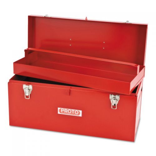 General Purpose Tool Box, Double Latch, 20 in W x 8-1/2 in D x 9-1/2 in H, Steel, Red