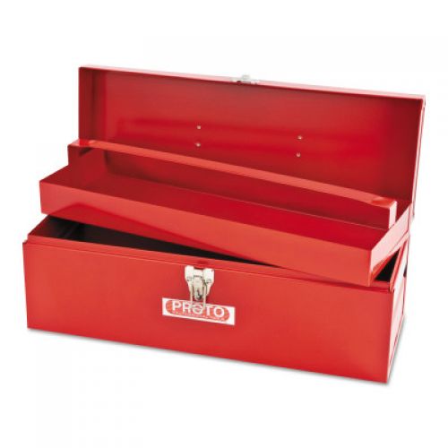 General Purpose Tool Box, Single Latch, 19-1/2 in W x 8 in D x 7 in H, Steel, Red