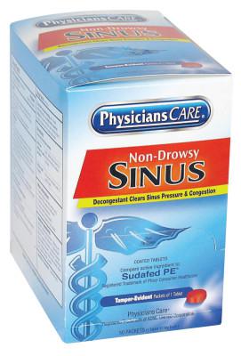 PhysiciansCare Sinus Medication, 1 per Pack/50 pk per Box