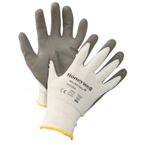 WorkEasy Gloves, 300, PU Palm Coating, Medium, Gray