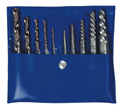 10-pc Spiral Extractor and Drill Bit Combo Pack, Metal Index Box