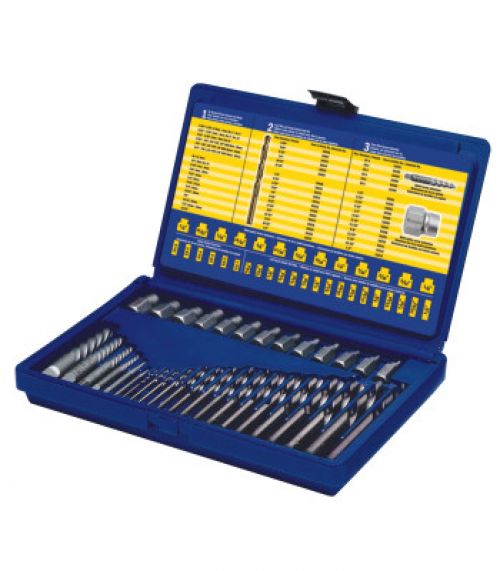 Screw Extractor and Drill Bit Set, Hard Case