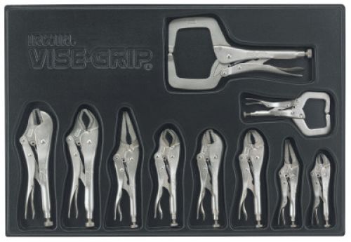 The Original 10-Pc Locking Plier Set with Tray, 5 in, (2) 6 in, (2) 7 in, 9 in, 10 in, 11 in