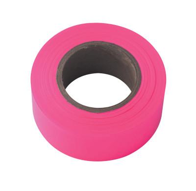 Flagging Tape, 1-3/16 in x 150 ft, Pink Glo