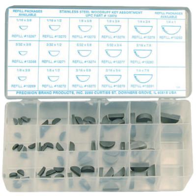 With Case 66 Pieces Inch Stainless Steel Woodruff Key Assortment 