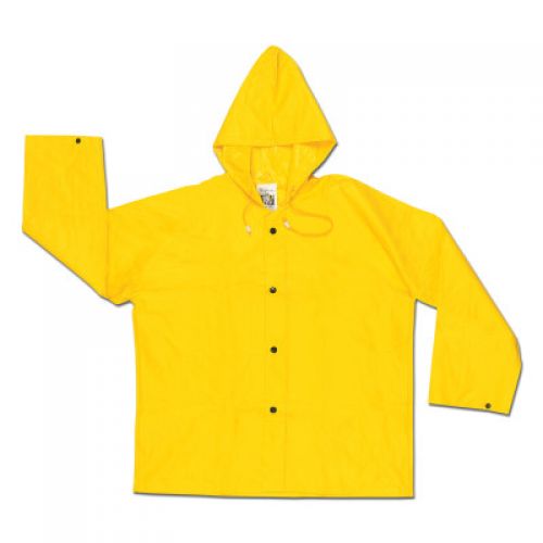 300JH Wizard Hooded Rain Jacket, 0.28 mm, PVC/Nylon/PVC, Yellow, 3X-Large