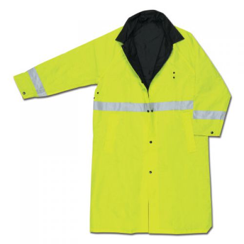 7368CR Luminator™ Reversible Raincoat, 0.54 mm, PVC/Nylon, Black/Lime, 2X-Large