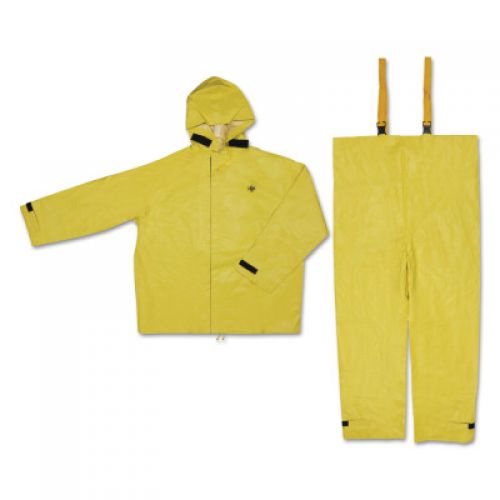 Hydroblast Suit Jacket with Attached Hood & Bib Pants, 0.28 mm, PVC/Nylon/PVC, Yellow, 2X-Large