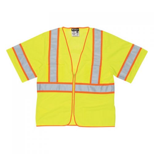 WCCL3L Luminator™ Class 3 Safety Vest, 3X-Large, Fluorescent Lime
