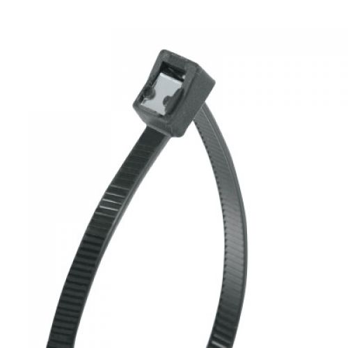 Self Cutting Cable Ties, 50 lb Tensile Strength, 14”, Black, 50/Bag