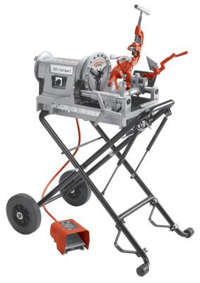 Model 300 Compact Power Threading Machine, 1/2 in to 2 in (NPT) Pipe Cap, Hammer Chuck, Stand Included, 36 RPM