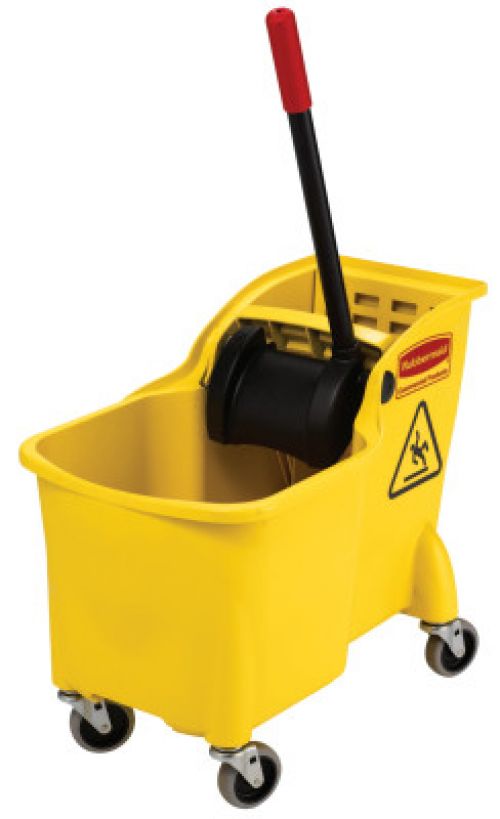 Tandem Bucket and Wringer Combo, 31 qt, Yellow