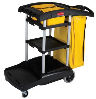 RUBBERMAID COMMERCIAL BLACK HIGH CAPACITY CLEANING CART