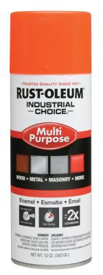 RUST-OLEUM Industrial Choice 1600 System Enamel Aerosols,12oz, Fluorescent Orange, Hi-Gloss