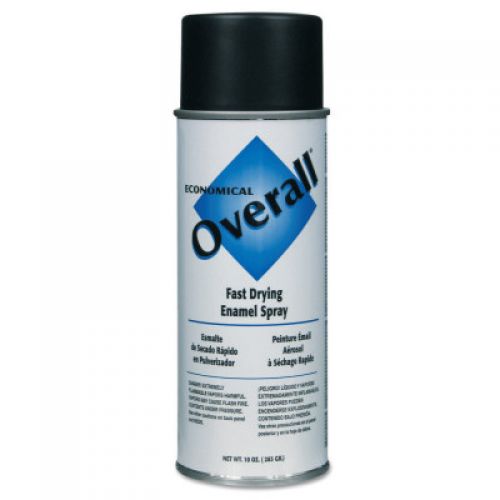 Overall Economical Fast Drying Enamel Aerosols, 10 oz Aerosol Can, Flat Black