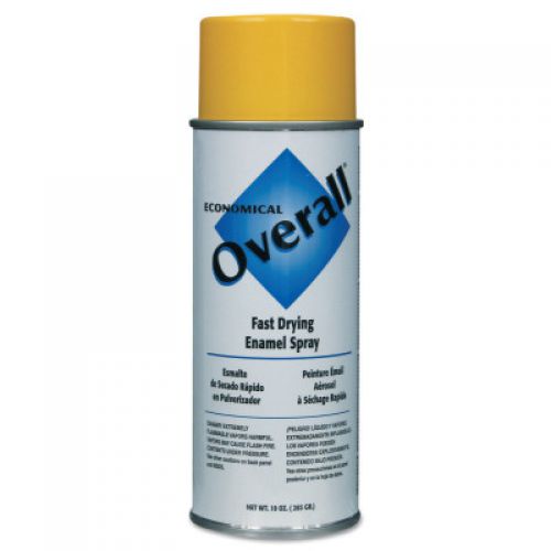 Overall Economical Fast Drying Enamel Aerosols, 10 oz Aerosol Can, Gloss Yellow