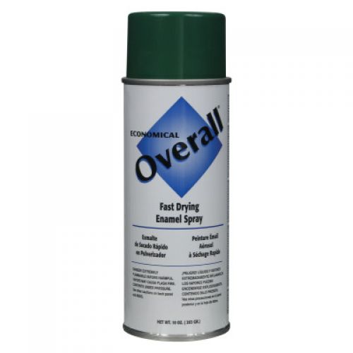 Overall Economical Fast Drying Enamel Aerosols, 10 oz Aerosol Can, Gloss Green