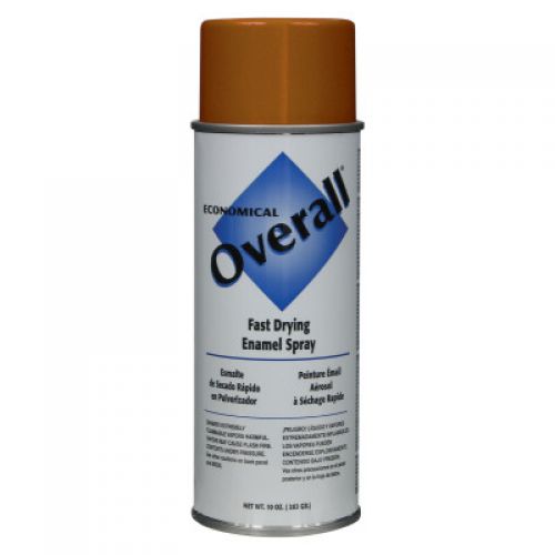 Overall Economical Fast Drying Enamel Aerosols, 10 oz Aerosol Can, Gloss Orange