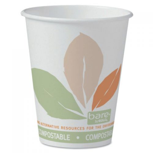 Eco-Forward Compostable PLA Paper Hot Cups, 8 oz, Bare