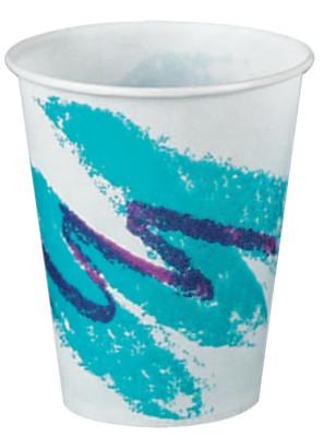 SOLO Wax-Coated Paper Cold Cups, 5 oz, Jazz Design
