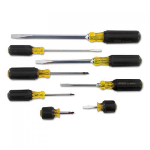 100 Plus 8 Piece Vinyl Grip Screwdriver Sets, Phillips; Slotted