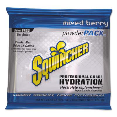 SQWINCHER Powder Packs, Mixed Berry, 23.83 oz, Pack, Yields 2.5 gal